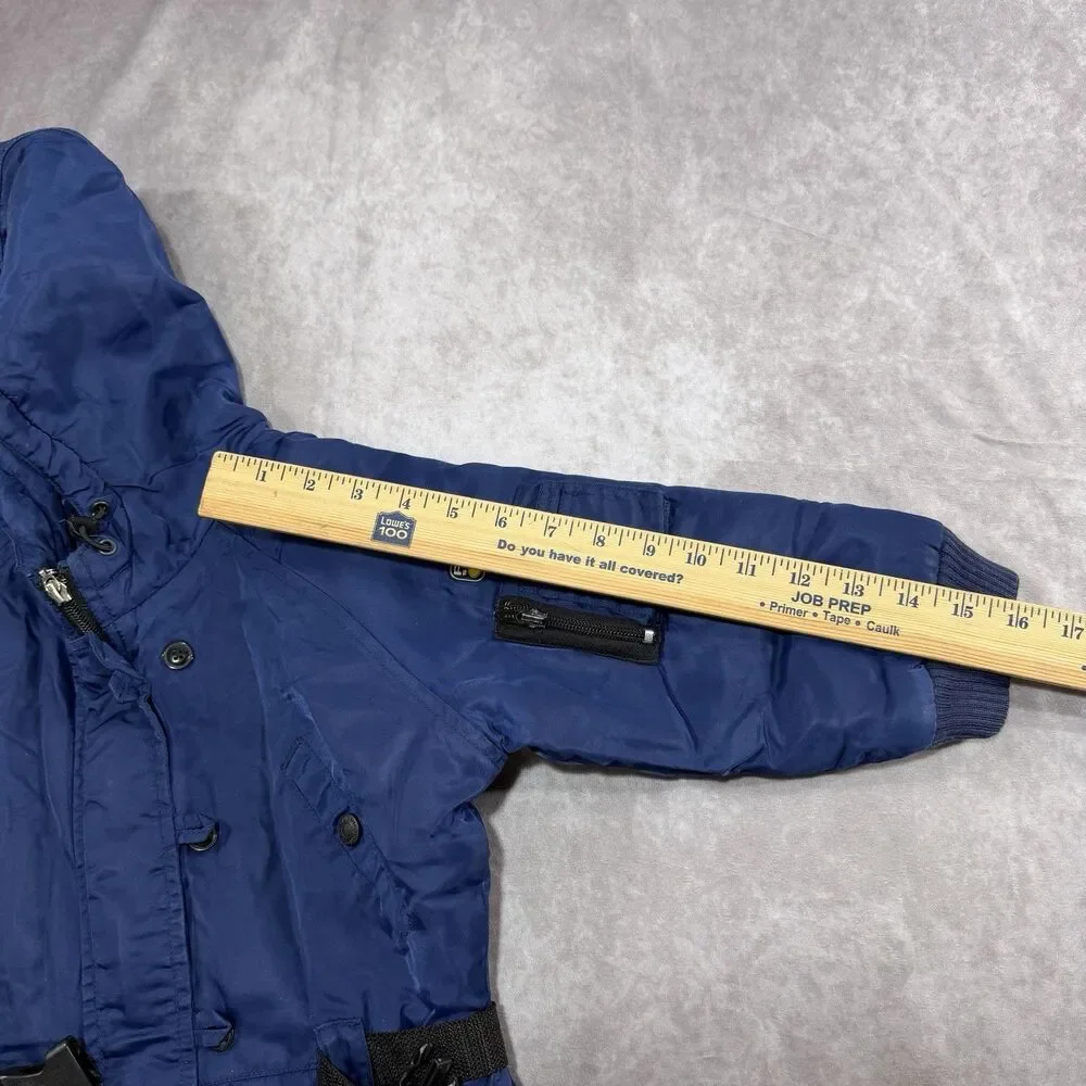 Vintage Polo Sport Snowsuit Size 4T Blue Ralph Lauren Puffer Zip Up Belted